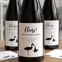 Stork Delivery Cheers to Nyfödd bebis Vin Label