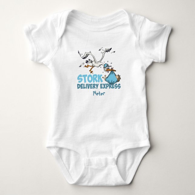 Stork Delivery – Gepersonaliseerde baby romper  T Shirt (Framsida)