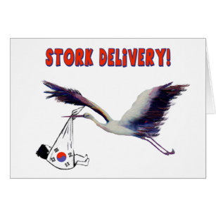 Stork Delivery! Koreansk adoptionsfödelsedag Hälsningskort