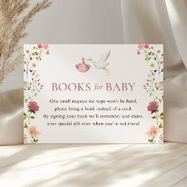 Stork Delivery Rosa Baby Shower Bokar för Baby Tilläggskort