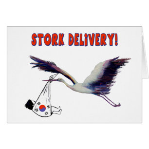 Stork Delivery! Vi antar från Korea Hälsningskort