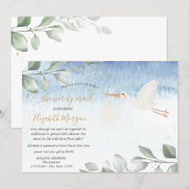 Stork Delivery Virtuell Baby Shower Per Post Inbjudningar