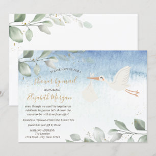 Stork Delivery Virtuell Baby Shower Per Post Inbjudningar