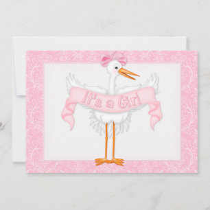 Stork Det är en inbjudan till en babyliten flicka.