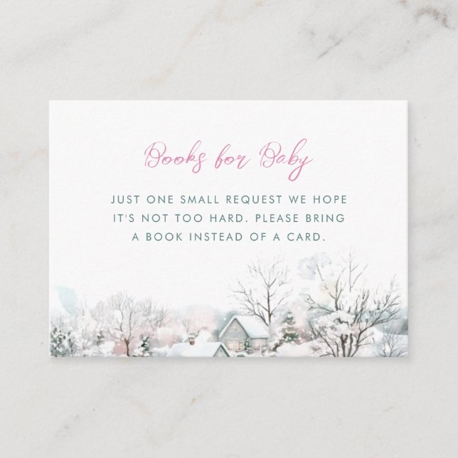 Stork Det krävs en by pojke Vinter Böcker för bebi Tilläggskort (Framsida)