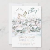 Stork Det tar en babydusch för byvinter.