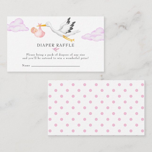 Stork | Diaper Raffle Tilläggskort (Fram/baksida)