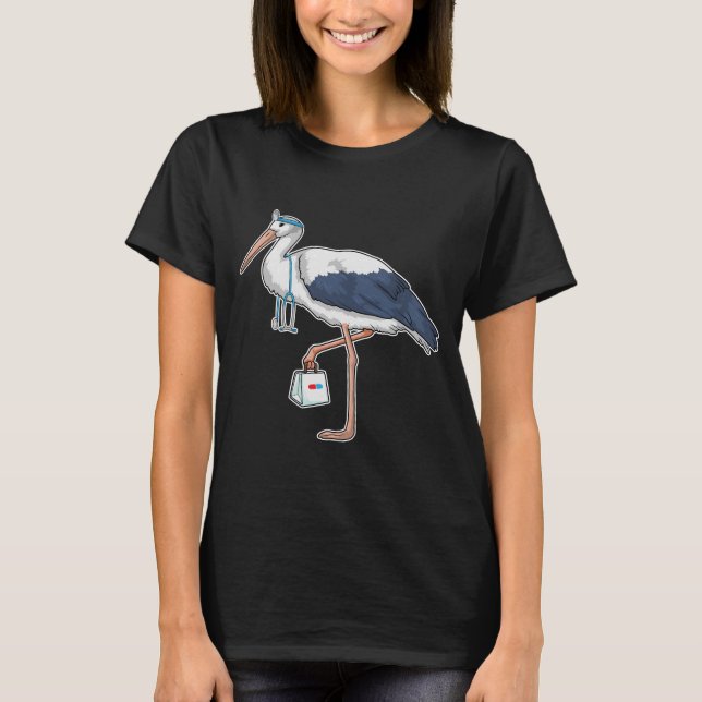 Stork Doktor Stethoscope T Shirt (Framsida)