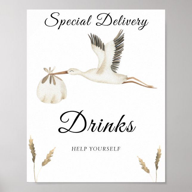STORK - DRINK, HJÄLP DIG SJÄLV  POSTER (Framsidan)