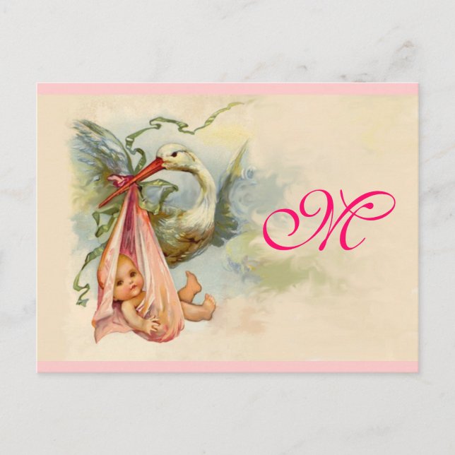 STORK FLICKA SHOWER 2 INBJUDAN VYKORT (Framsida)