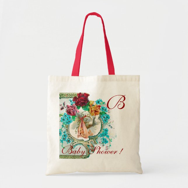 STORK FLICKA SHOWER 2 MONOGRAM TYGKASSE (Framsidan)