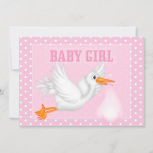 Stork Flicka Shower-inbjudan Inbjudningar