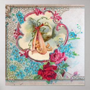 STORK FLICKA SHOWER POSTER