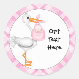 Stork & Flicka Stickers Runt Klistermärke