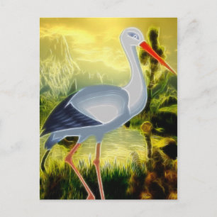 Stork Folk Art Vykort