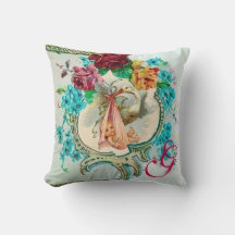 STORK GIRL BABY SHOWER BLOMMIGT MONOGRAM Keepsaké