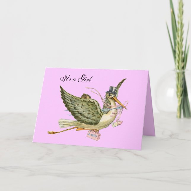 STORK GIRL BABY SHOWER INBJUDAN (Framsida)