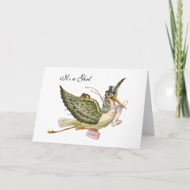 STORK GIRL BABY SHOWER MEDDELANDE (Framsida)
