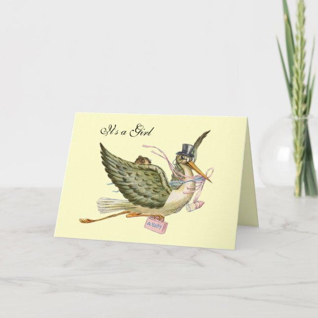 STORK GIRL BABY SHOWER MEDDELANDE (Framsida)