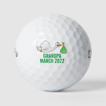 Stork Grandpa/farbror Baby Announcement Golf Bolla