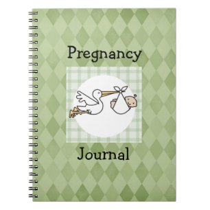 Stork Gravid Journal Anteckningsbok