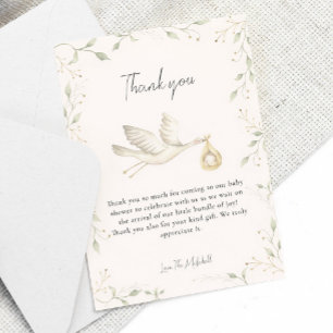 Stork Greenery Baby Shower Tack Kort