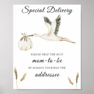 Stork - hjälp Busy Mamma-to-Be-adresse Poster