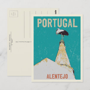 Stork i Alentejo Portugal illustration Vykort