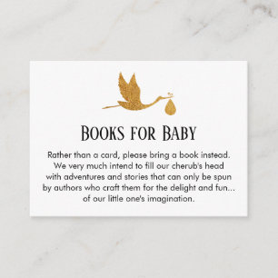 Stork i Faux Gold Foil, Bok Request Insert Cards Tilläggskort