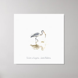 Stork i vatten canvastryck