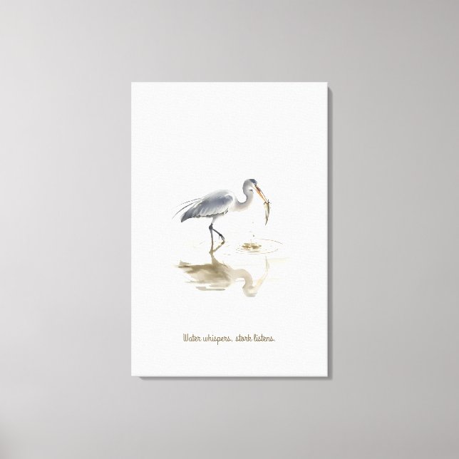 Stork i vatten canvastryck (Framsida)
