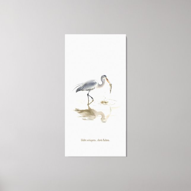 Stork i vatten canvastryck (Framsida)