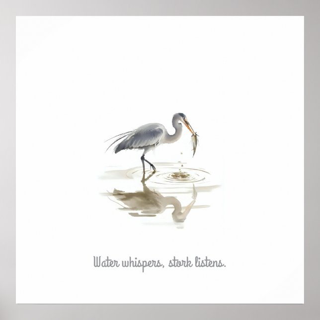 Stork i vatten poster (Framsidan)
