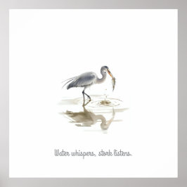 Stork i vatten poster