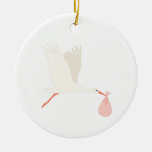 Stork Julgransprydnad Keramik