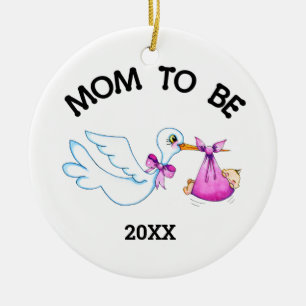 Stork Mamma to BE Julgransprydnad Keramik