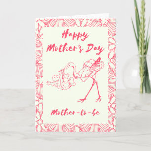 Stork Mamma to be Mors dag Card Tack Kort
