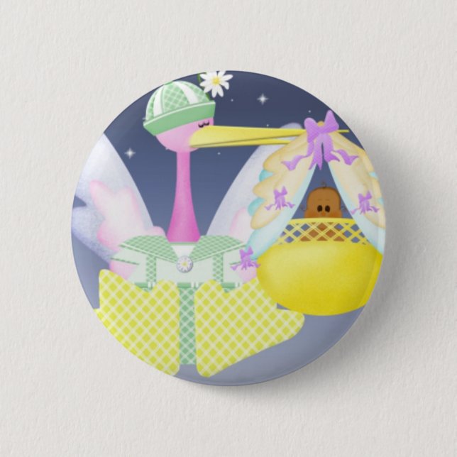 Stork med afrikansk amerikanbabyen knapp (Framsida)