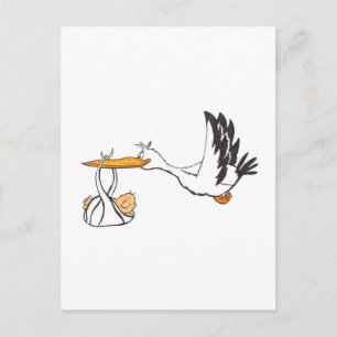 Stork med Baby - Gift för föräldrar Vykort