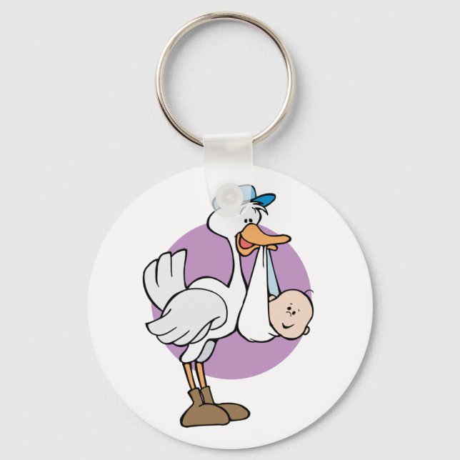 Stork med Baby Nyckelring (Framsida)