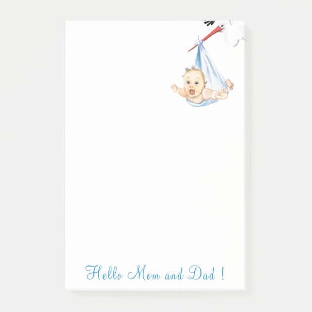 Stork med Baby Post-it® Notes Post-it Block (Framsida)
