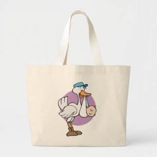 Stork med babyen jumbo tygkasse