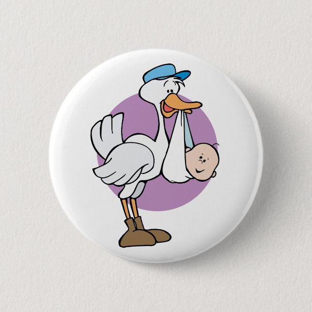 Stork med babyen knapp (Framsida)