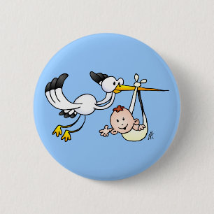 Stork med bebiset knapp