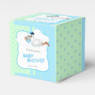 Stork med Cute Little Pojke - Tack Presentaskar