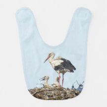 Stork med Young Baby Bib
