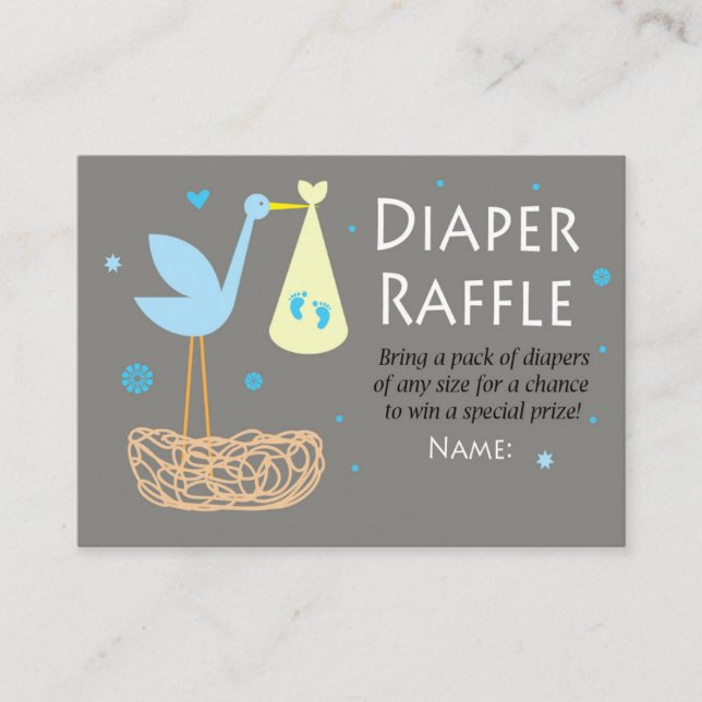 Stork nest Diaper Raffle Biljett (Framsida)