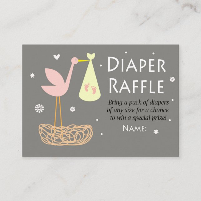 Stork nest Diaper Raffle Biljett (Framsida)