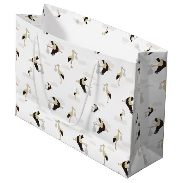 Stork Newborn Pojke Girl Mönster (Framsidan Vinklad)