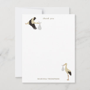 Stork Nyfödd Baby Pojke Flicka Mönster Tack Kort